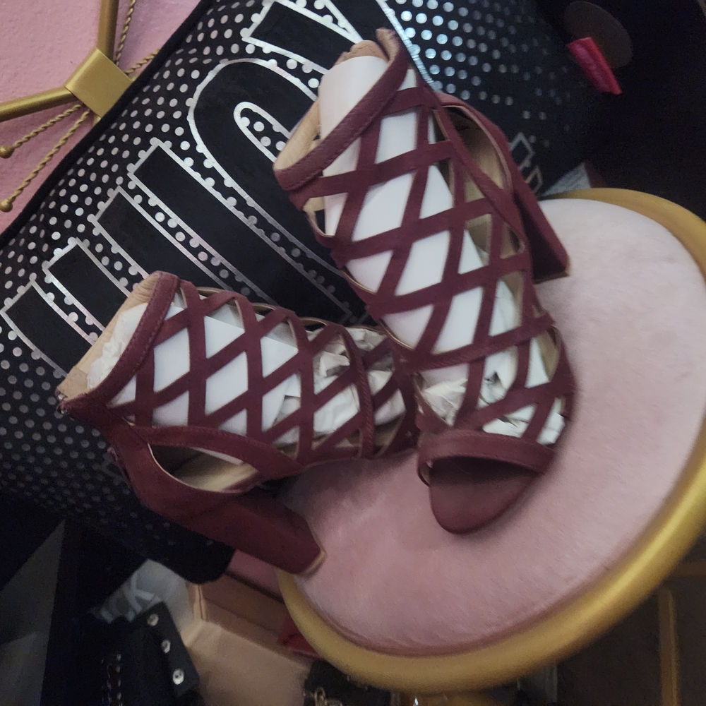 Wild Diva Red Crisscross Heels